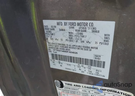 2009 Ford F150 Xl/Xlt from USA, damaged, VIN 1FTRW14889FA64826